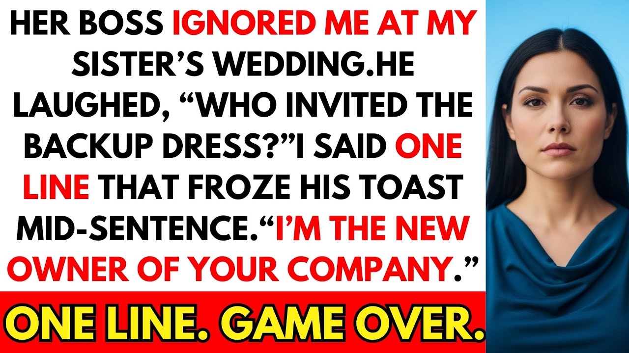 Her Boss Ignored Me At My Sister’s Wedding—Until I Said One Line That Froze His Toast Mid-Sentence.