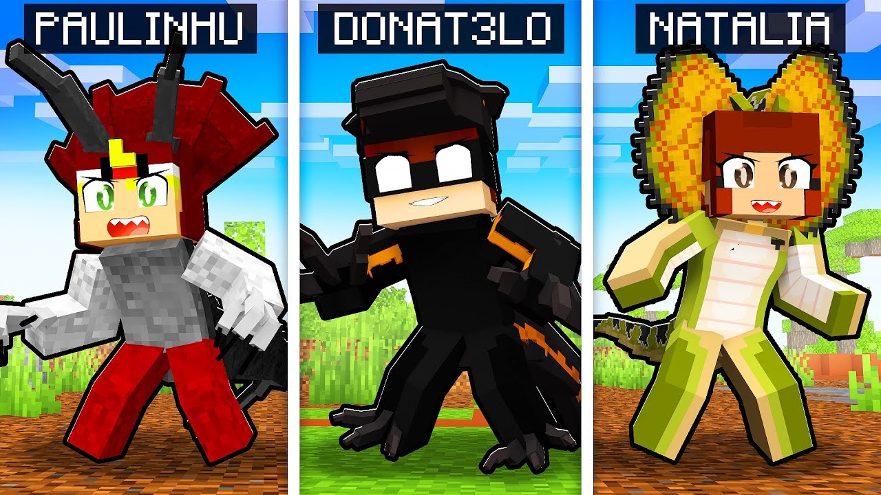 MINECRAFT... MAS TEMOS RAÇAS de DINOSSAUROS DIFERENTES!