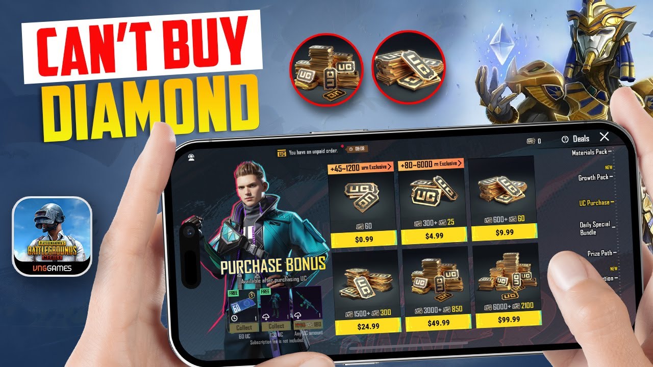 How to Fix Can't Buy Diamonds on PUBG Mobile on iPhone | Payment Error in PUBG