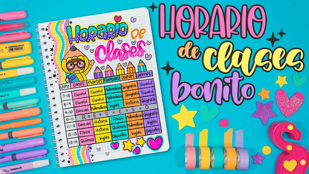 Cómo hacer un HORARIO DE CLASES BONITO KAWAII