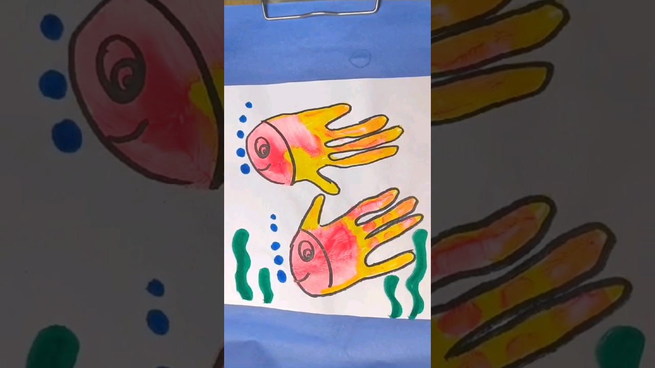 Easy Fish craft, Hand Painting, New Creative Craft ideas for kids #fish #fishing #trending #diy #art