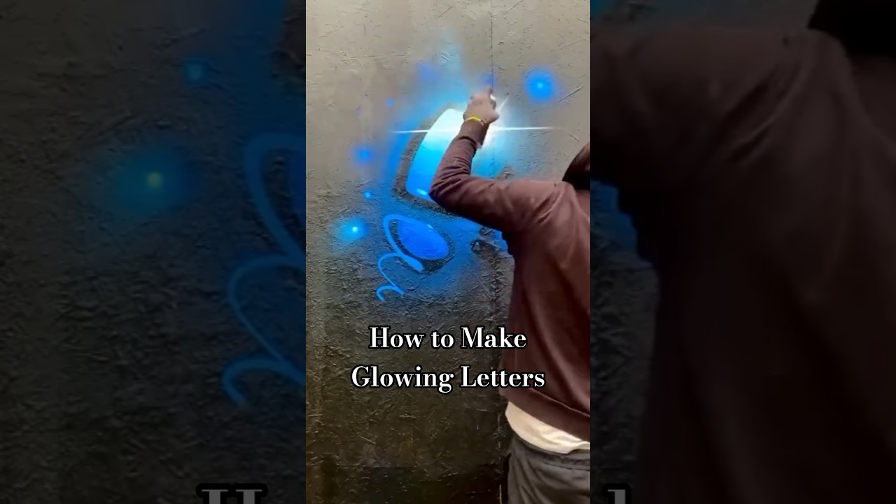 Easy Graffiti letter Glow Hack ✨️ #graffiti #techniques #howto #foryou #shorts #neon #colors #style