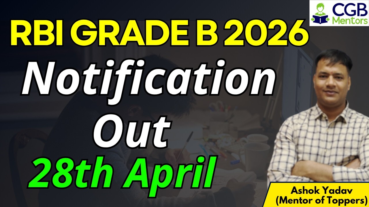RBI Grade B 2026 Notification On  28April 2026