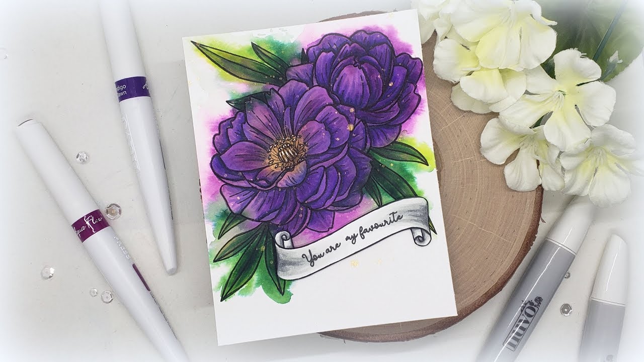 Mixed Media Nuvo Aqua Flow Watercolor Peony: I was on TV. For Real.