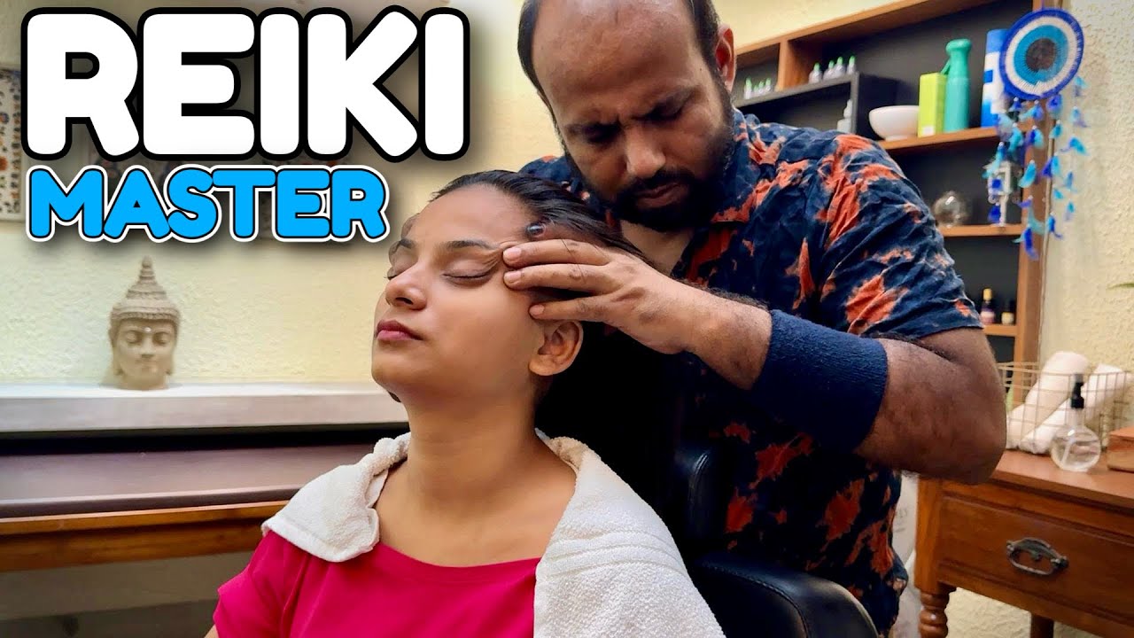 ReikiMaster Giving Soothing Head Massage to Model Sukanya ASMR # IndianBarber #sensoryoverload