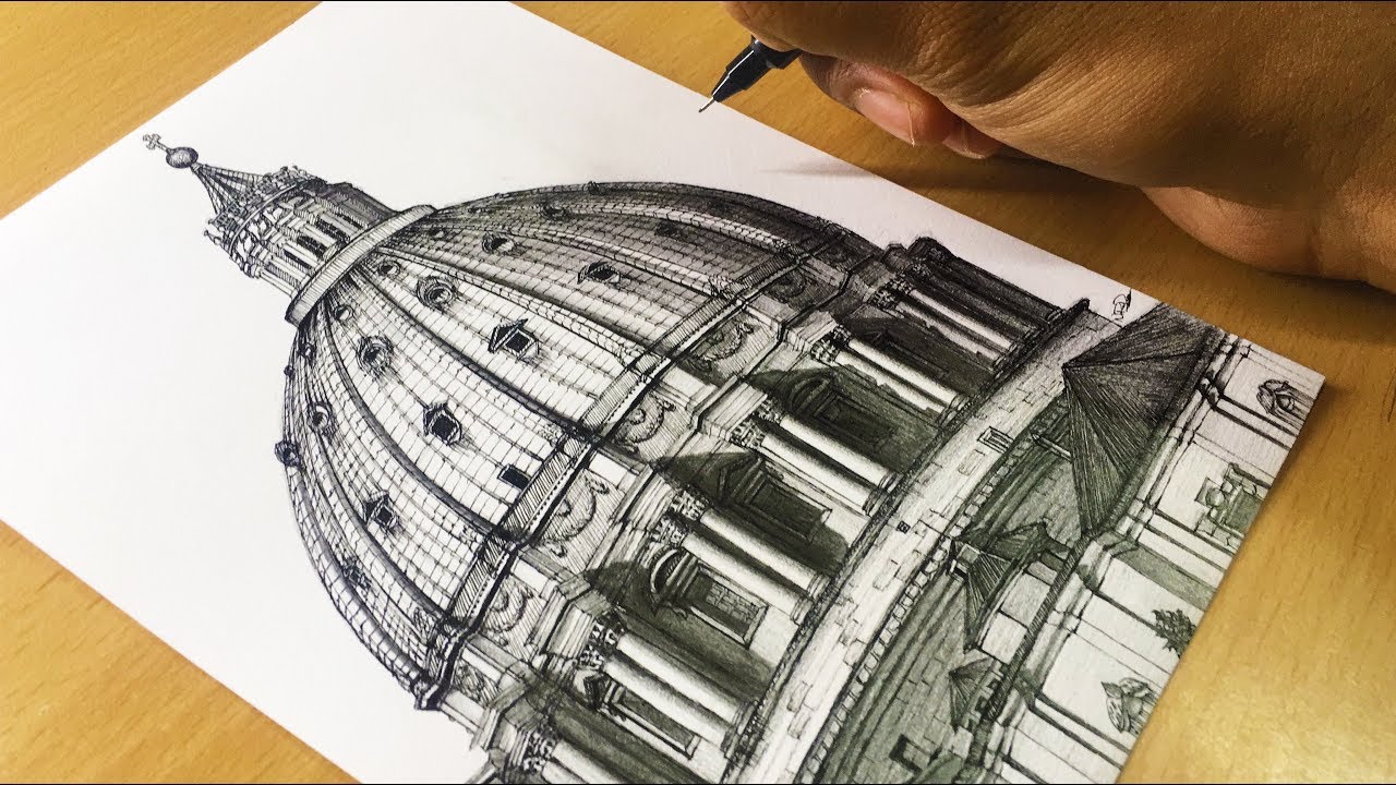 Drawing St Peter's Basilica - Mr Deep