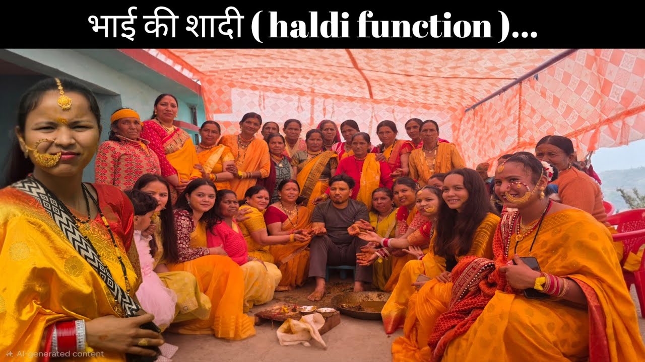गढ़वाली पारंपरिक तरीके से हुई भाई की हल्दी || हल्दी और न्यूतेर ||गढ़वाली शादी। 