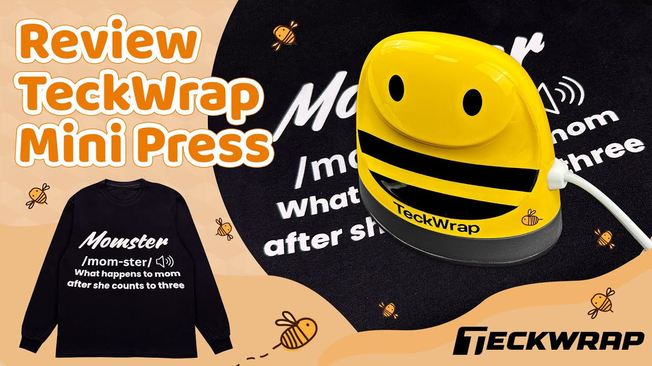 Review TeckWrap Mini Heat Press & Make a Shirt with Glitter HTV