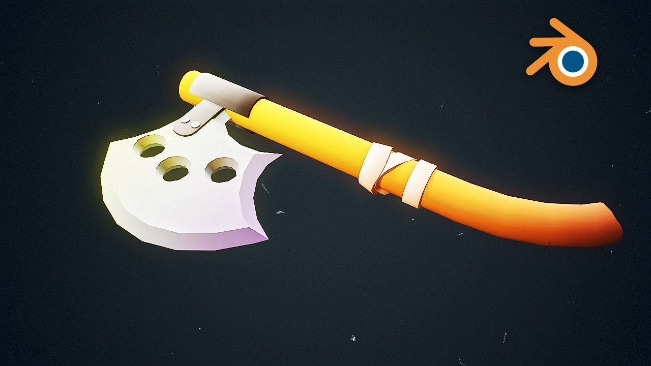 Боевой топор Low Poly – Полный процесс создания игрового ассета в Blender