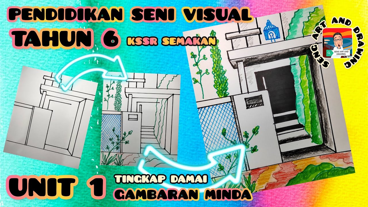 PENDIDIKAN SENI VISUAL TAHUN 6 : UNIT 1 GAMBARAN MINDA : TINGKAP DAMAI (KSSR SEMAKAN) M/S 12-13