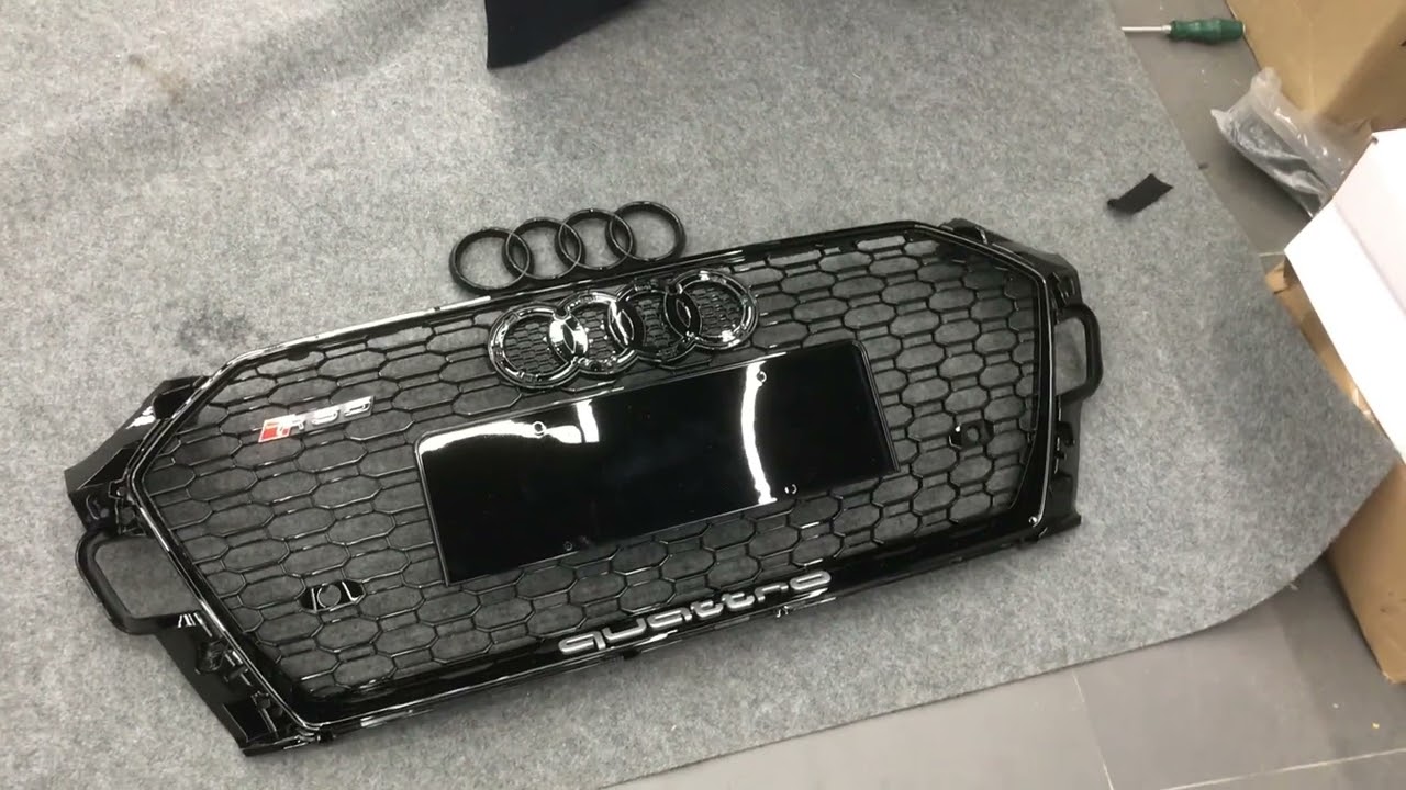 Audi A5 B9 2019 installation RS5 front bumper and grill, side skirt