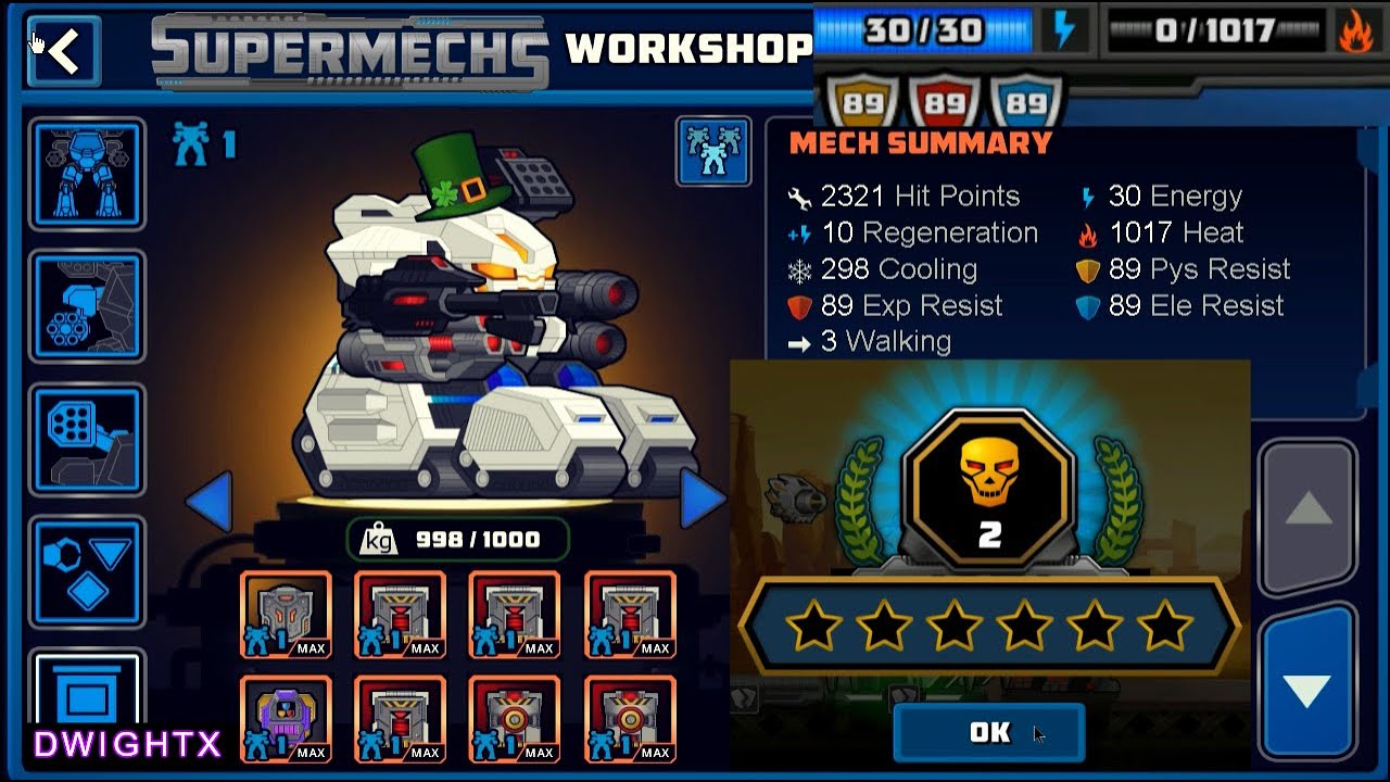 Supermechs⛅ NO Energy 🔥 1,000 Heat-Mech (Ranked)