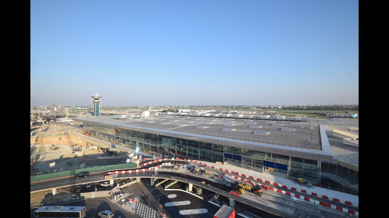 Construction d'un bâtiment de jonction - Aéroport Paris-Orly (94) - Time-lapse