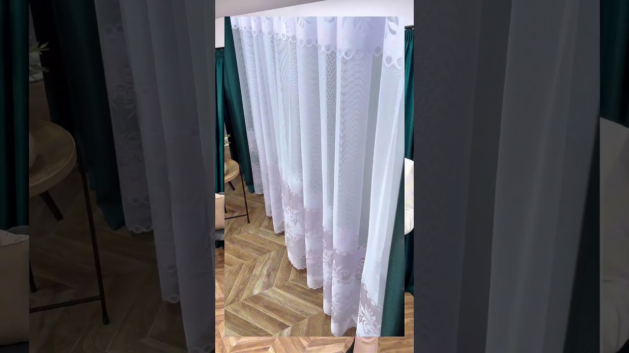 Firany na wymiar żakardowe w kwiaty Grochy w niskiej cenie na taśmie #wnętrza #home #firany #żakard