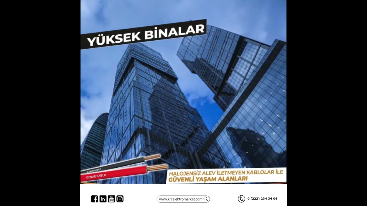 Halojensiz Alev İletmeyen Kablolar ile g&uuml;venli yaşam alanları. &Ouml;znur Kablo