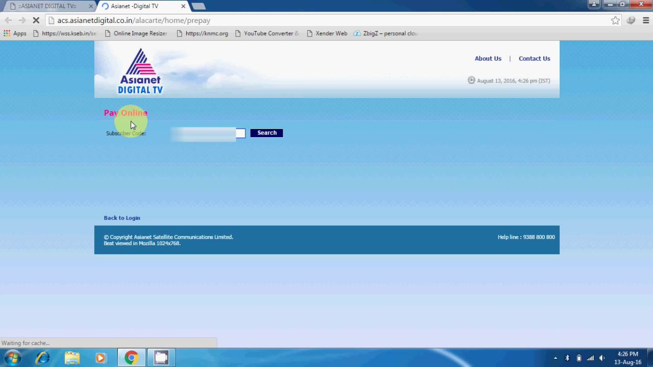 Asianet cable tv bill pay online