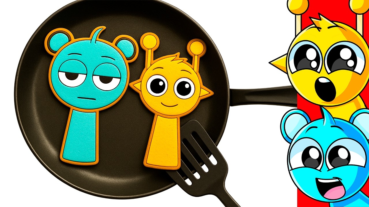 Reacting to SKY and SIMON SPRUNKI PANCAKE ART...