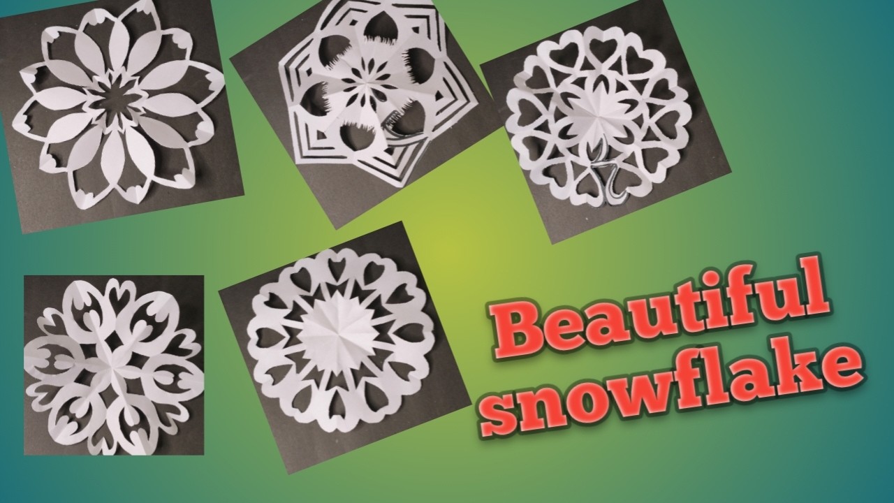5 easy White paper snowflake design cutting/winter decoration Ideas with paper 