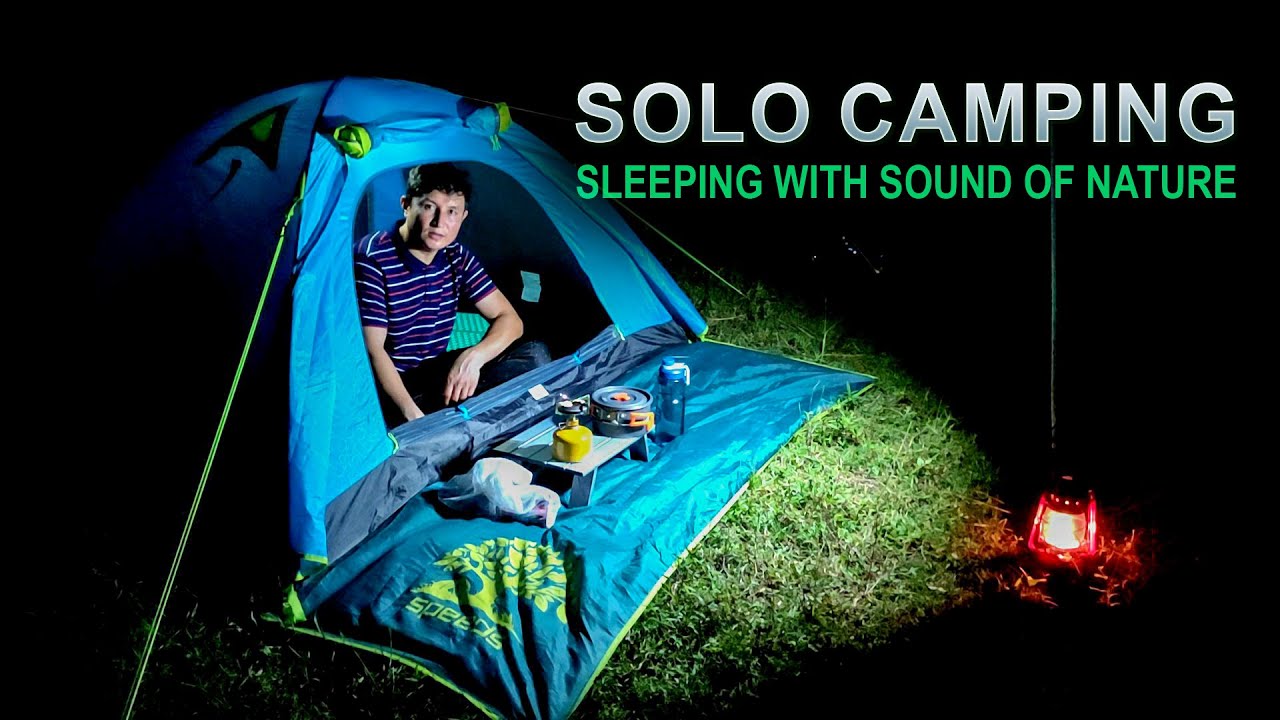 SOLO CAMPING, CAMPING WITH SOUND OF NATURE, SLEEPING IN SMALL TENT NEAR THE RIVER