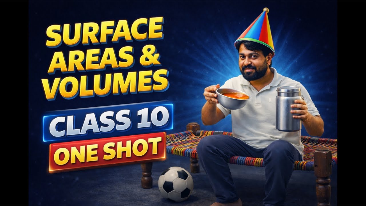 Surface Areas and Volumes Class 10 Live | Full Chapter One Shot | Board Exam 2026