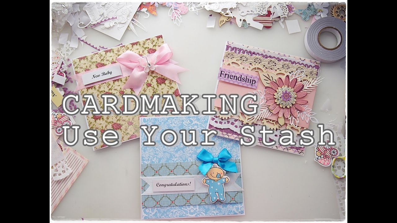 Use Your Stash - 3 Easy Handmade Cards Tutorial on BUDGET #1