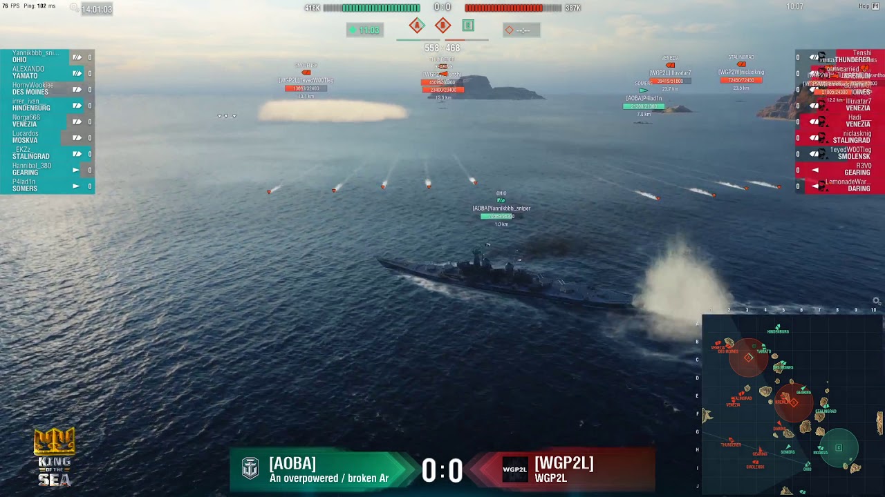 World of Warships - AOBA vs WGP2L - KotS X
