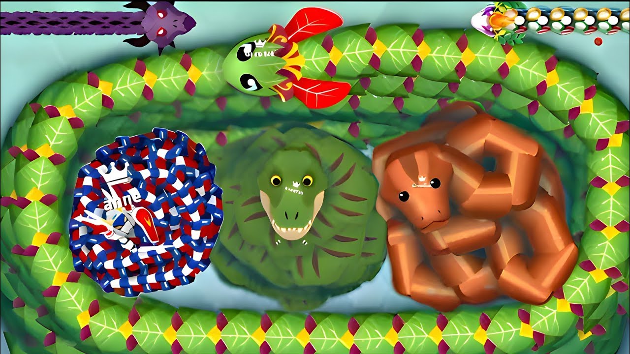 Snake Io Vinora Vs Bronzer Vs The Big King Map Epic Gameplay