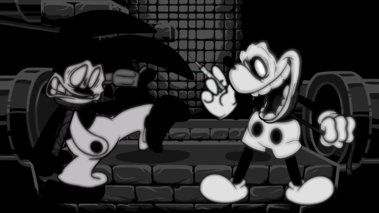 【FNF】Paranoia V4 but Oswald and Mickey Mouse sings it