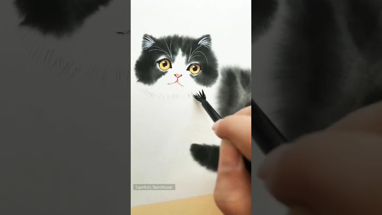 Amazing Watercolor Cat l #art #painting #pets