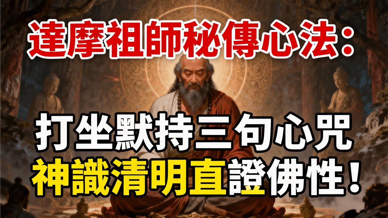 達摩祖師祕傳心法：打坐時心中默持這三句心咒，能令神識清明，直證佛性#佛教 #佛法 #佛教玄學 #佛教智慧 #佛學知識 #佛學智慧 #修心修行 #佛教文化 #禪悟人生 #傳統文化