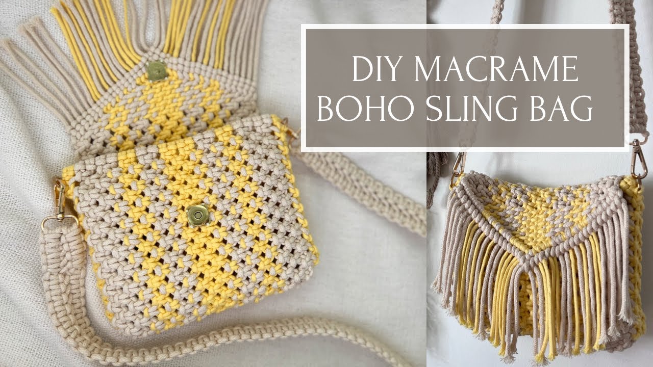 How  To Make A Macrame Boho Sling Bag | Macrame Tutorial