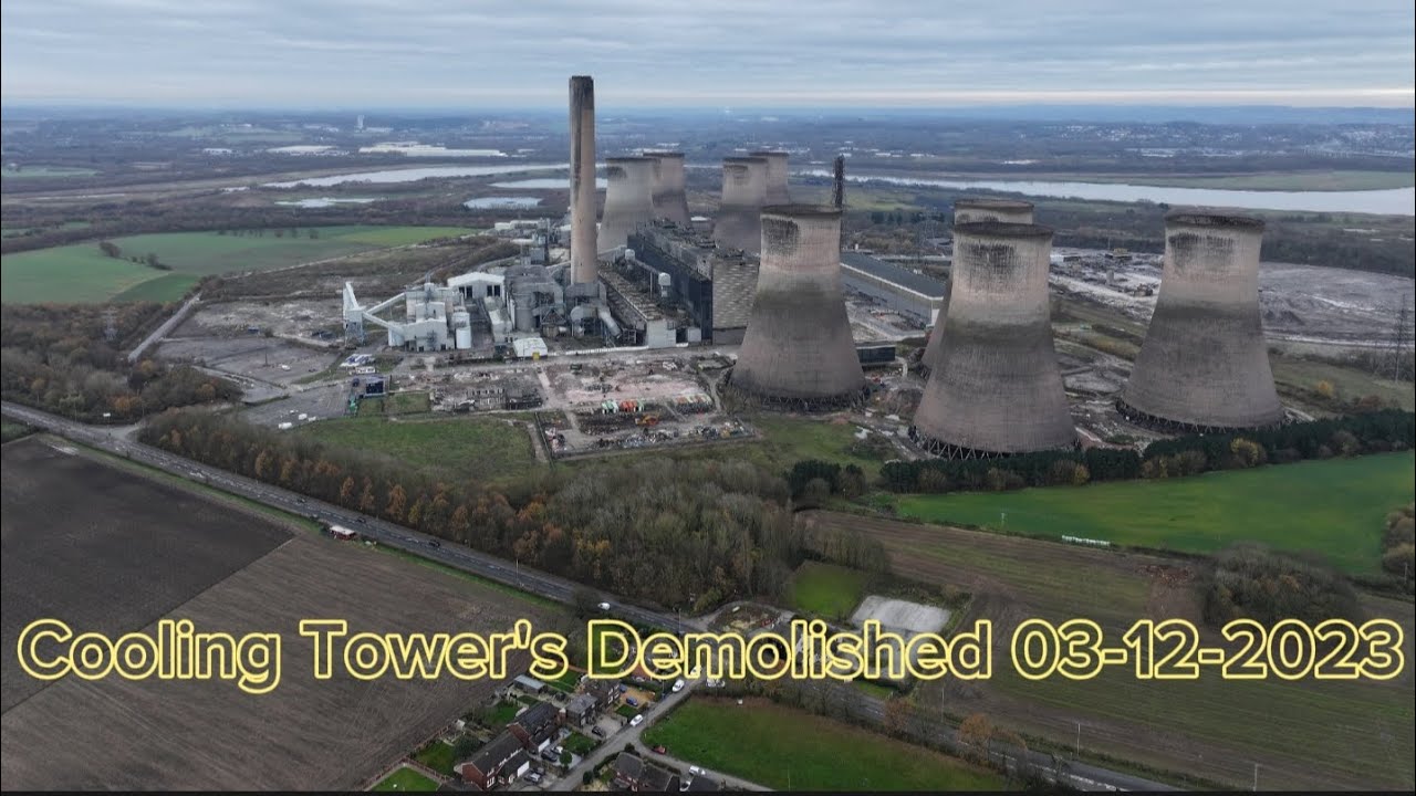 Fiddlers Ferry Power Station Demolition of Cooling Towers 03-12-2023