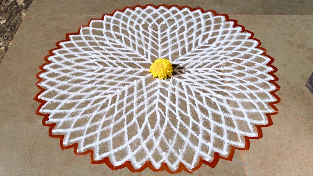 Shivratri special Flower Kolam   | Easy Rangoli muggulu | poo kolam