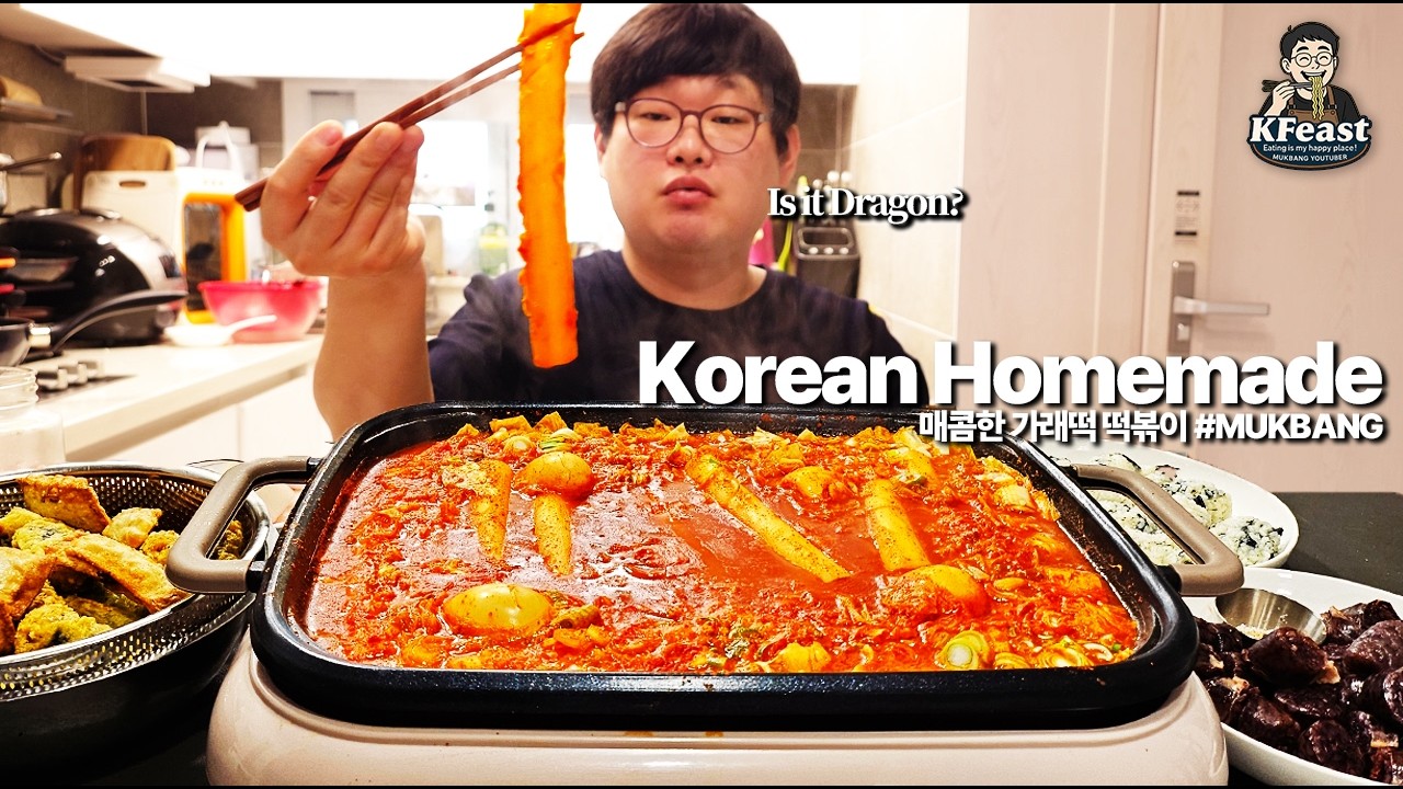 Real Mukbang | Korean Homemade Spicy Garaetteok Tteokbokki, Sundae & Fried Snacks Recipe Eating Show