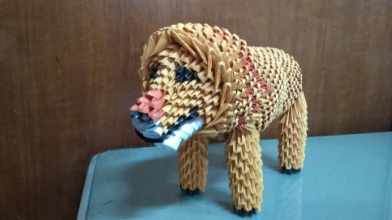 Papercraft 3d origami lion tutorial part 1