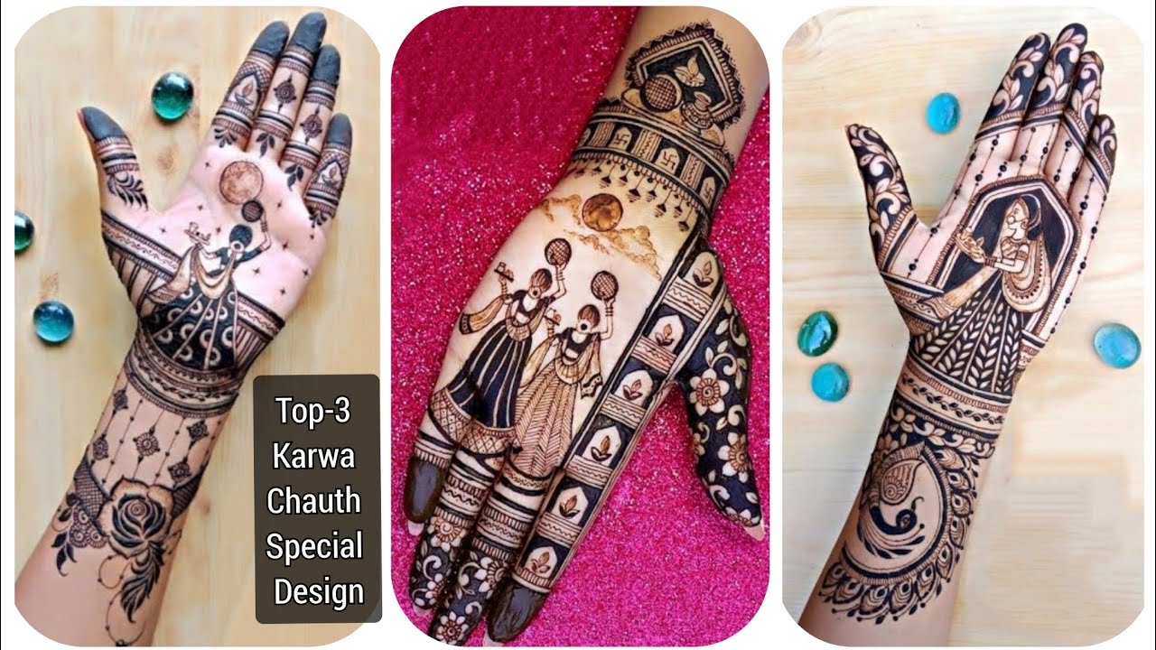Top-3 karwa chauth special design || Full lady figure mehndi for karwa chauth || Mehndi Creations