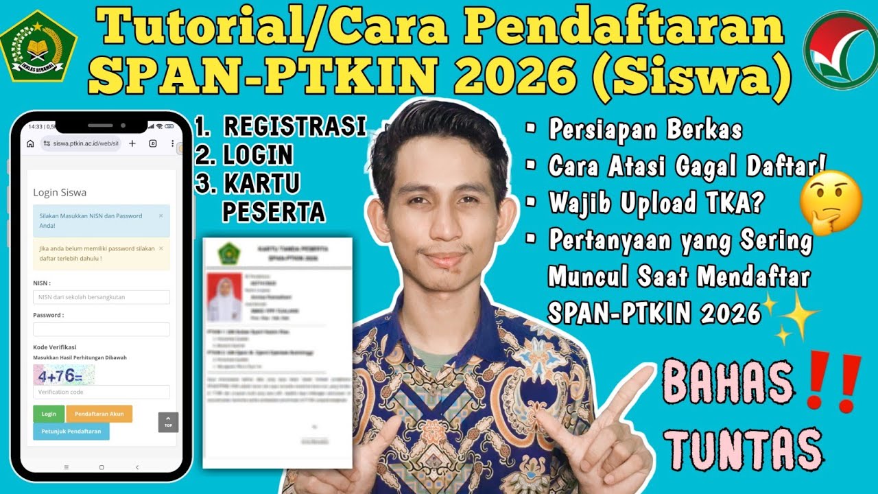 [LENGKAP] TUTORIAL DAFTAR SPAN-PTKIN 2026 OLEH SISWA SAMPAI CETAK KARTU PAKAI HP #SeputarSPANPTKIN