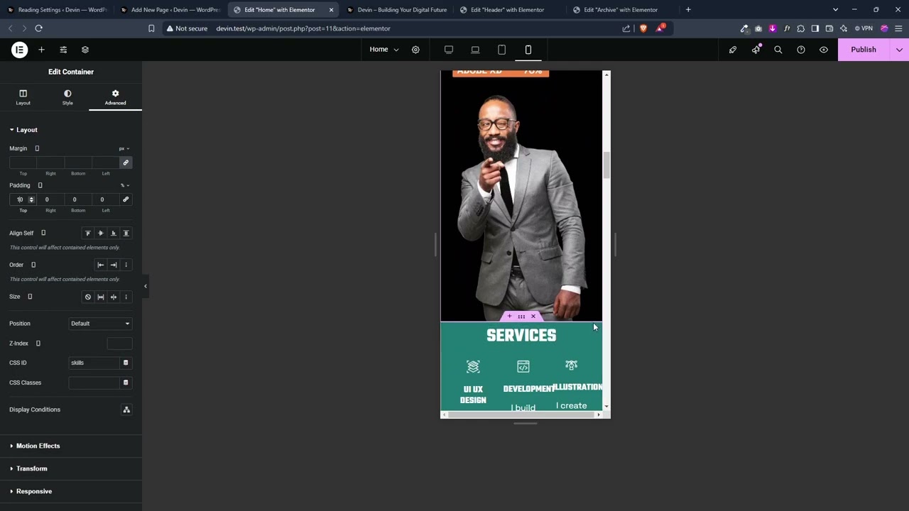 18.9 Portfolio Website   Mobile Reponsivity