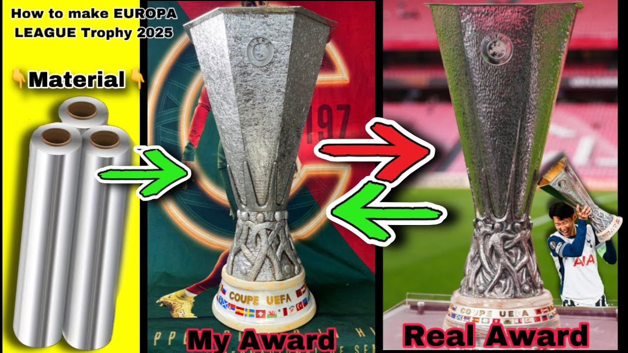 how to make europa league trophy 2025 🏆 #europaleague #europaleague #mrsanrb #uefa