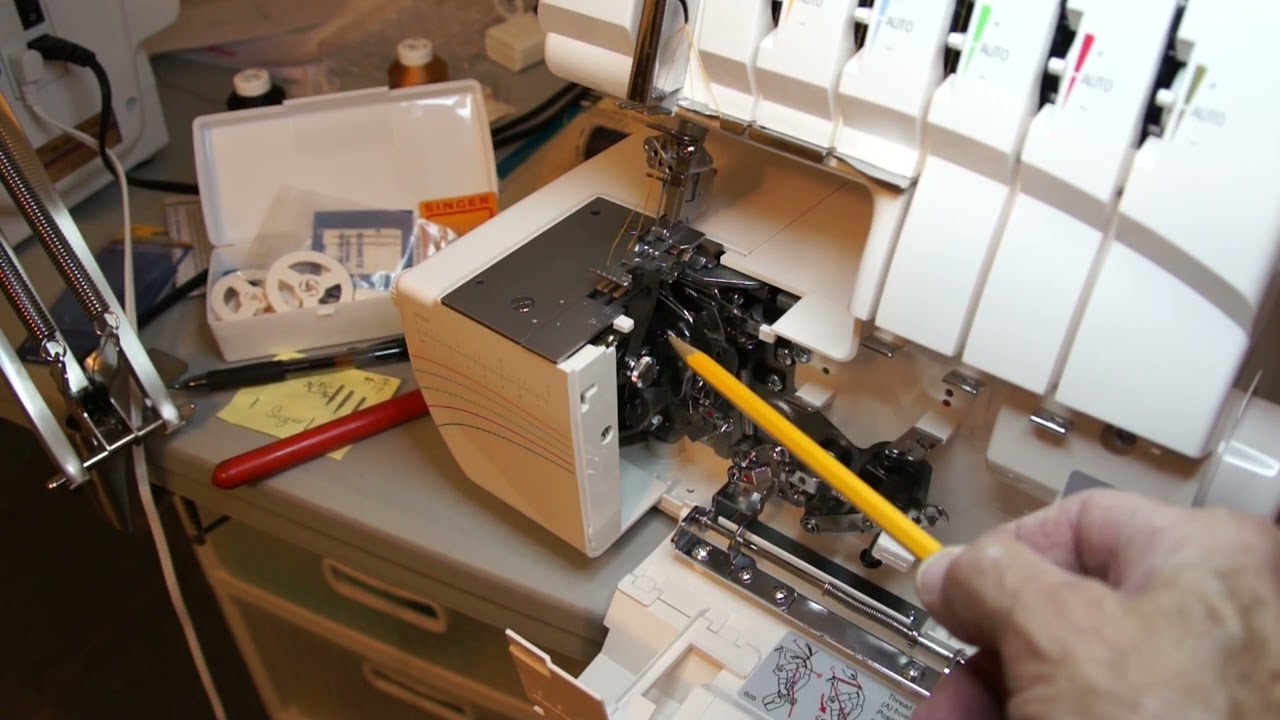 How to make a wide safety stitch with the Singer Professional 5 Serger. Part 1