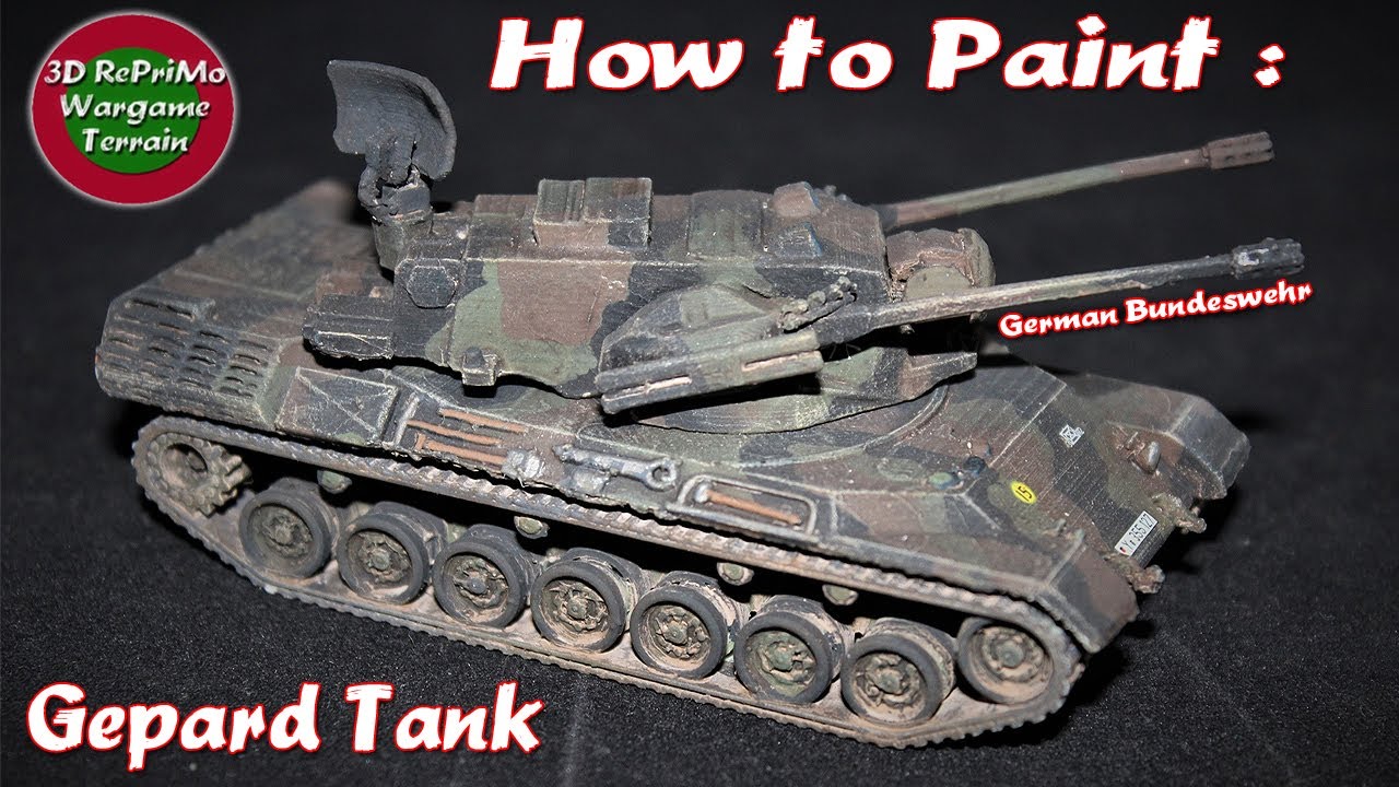 Tutorial: How to Paint 1/72 German anti-aircraft gun tank/Painting Guide/ Bemalung Gepard/Bundeswehr