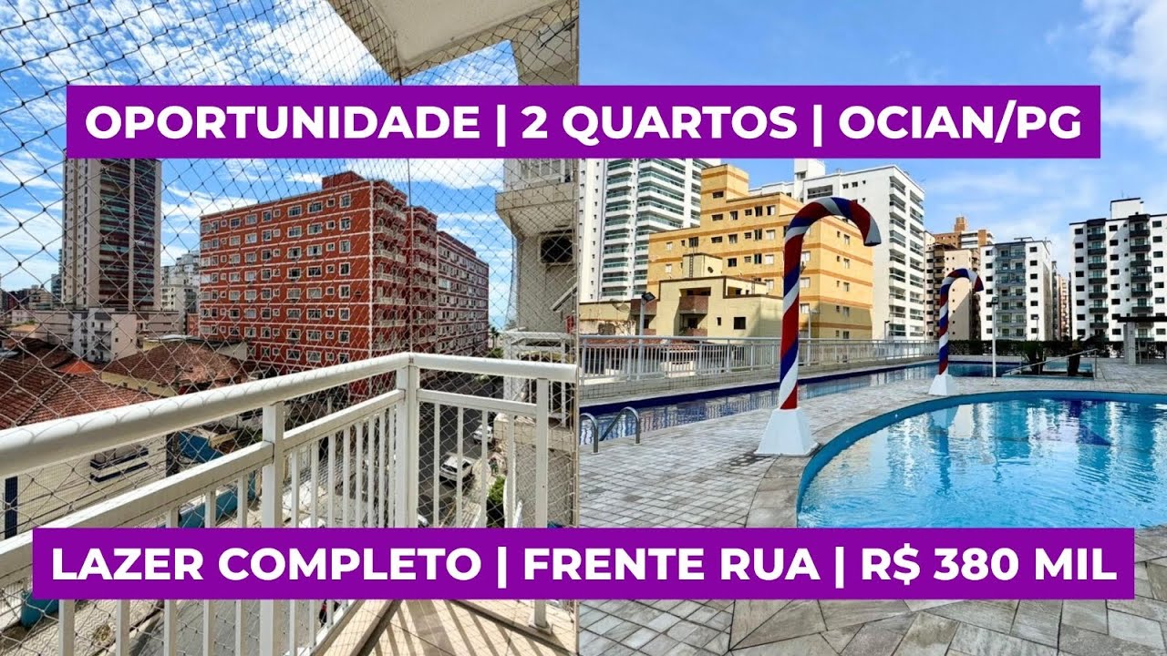 🌴 2 Quartos com Lazer de Clube na Ocian | Apartamento à Venda na Praia Grande