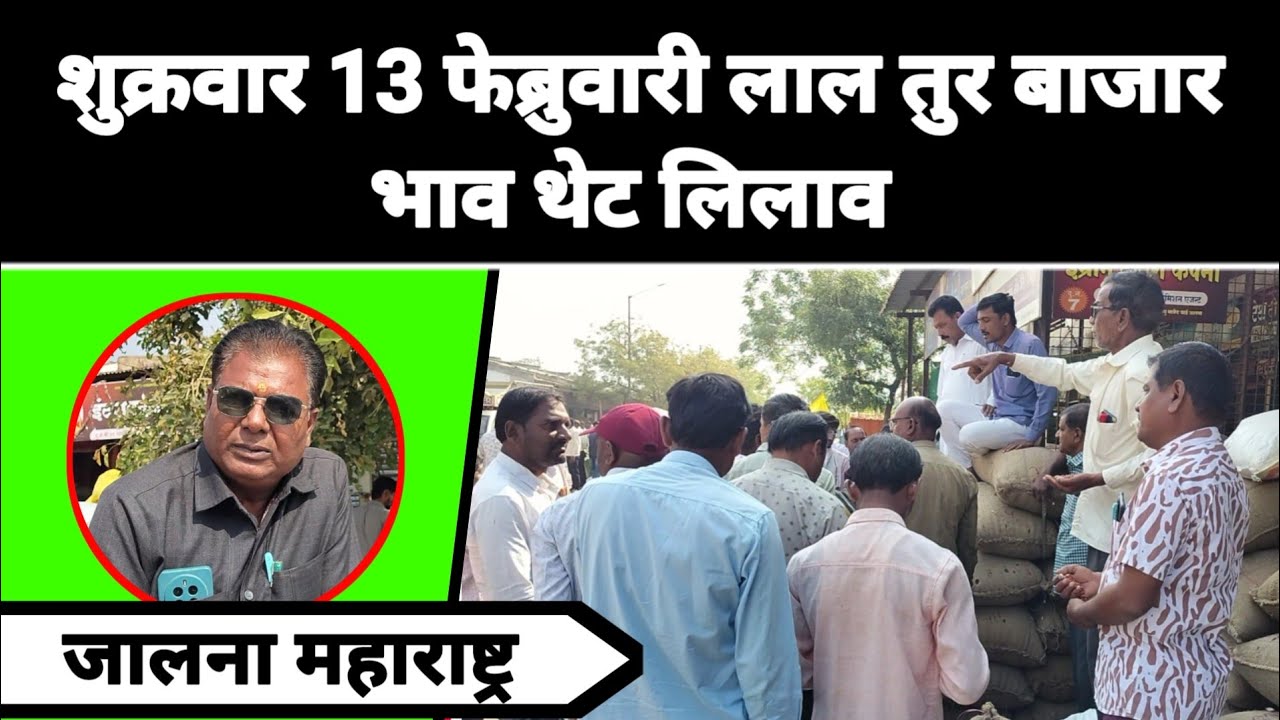 शुक्रवार 13 फेब्रुवारी लाल तुर बाजार भाव थेट लिलाव जालना महाराष्ट्र || लाल तुरीला काय मिळतो भाव