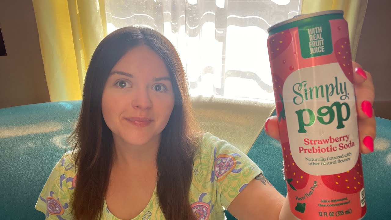 TASTING THIS Simply POP Prebiotic Soda Strawberry Good for Gut Health