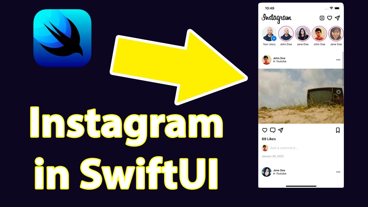 Create Instagram iOS App UI in SwiftUI