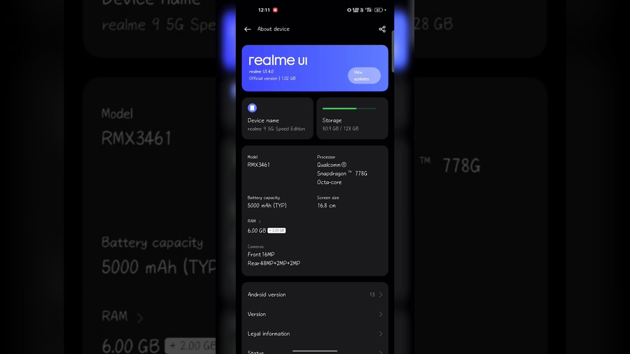 Realme 9 Speed Edition 5g Android 14 Update #shortsfeed #realme #2024