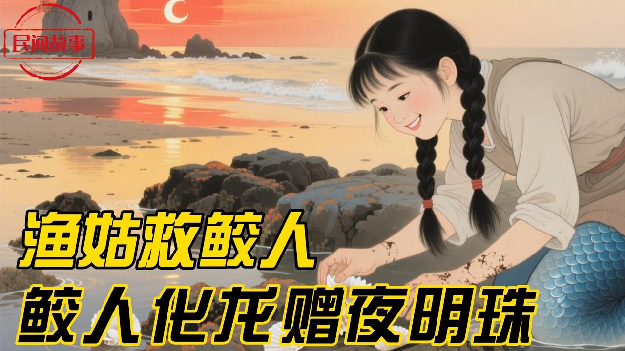 民间故事：渔姑救鲛人，鲛人化龙赠夜明珠    #民间故事   #民间传奇   #故事分享