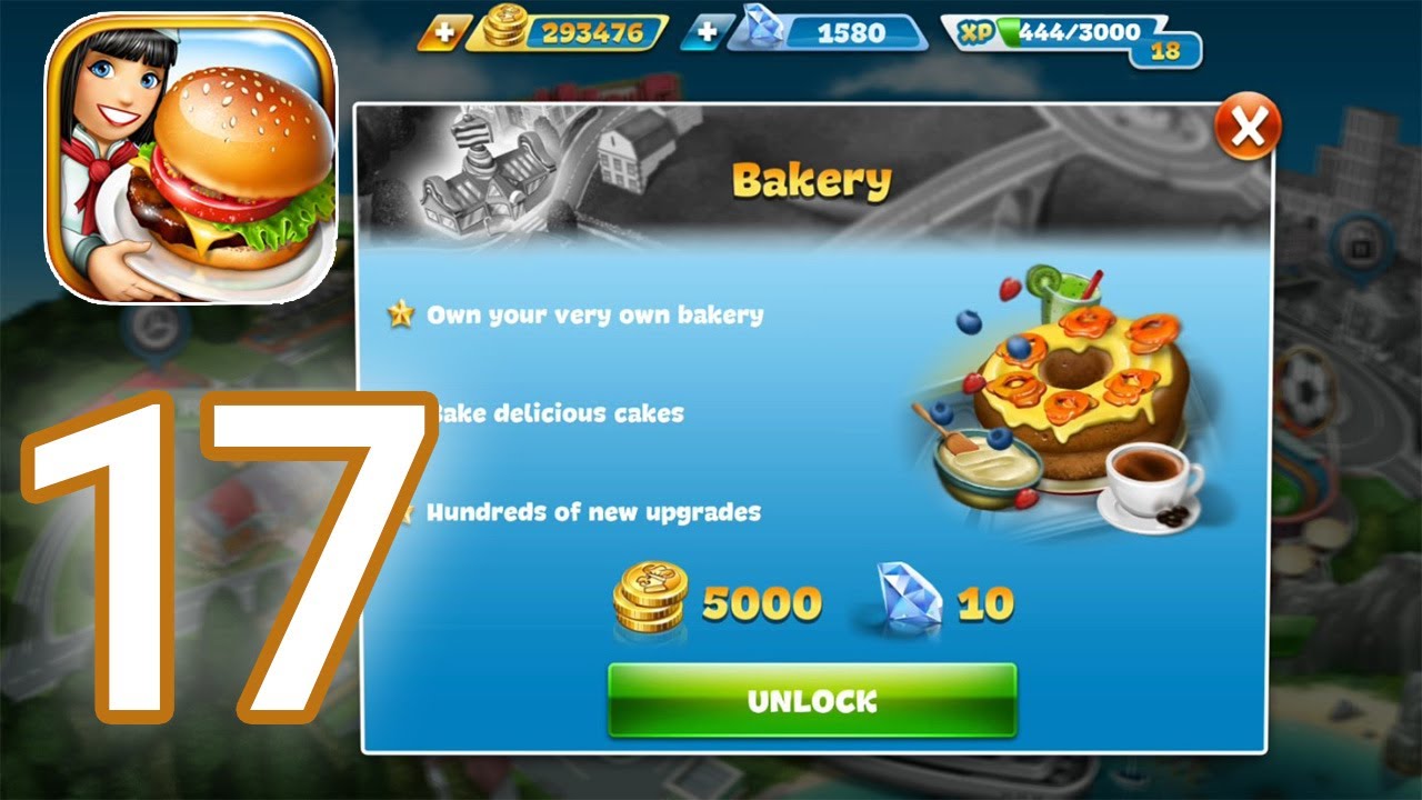 Cooking Fever - Gameplay Walkthrough Part 17 - Bakery Level 1 - 5 Completed (iOS, Android)