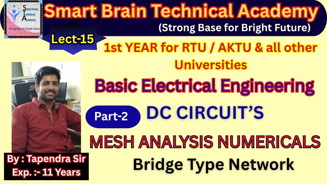 Mesh Analysis || Numerical on Mesh Analysis  #dccircuits #basicelectricalengineering #meshanalysis
