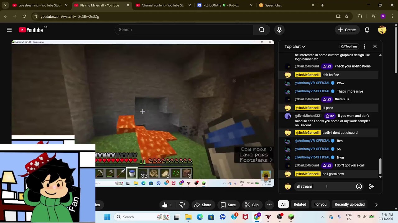 Playing Minecraft